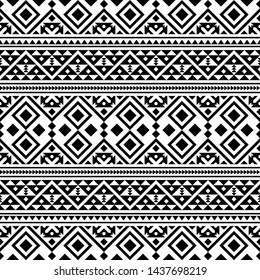 Ikat Ethnic Pattern Vector Black White Stock Vector (Royalty Free ...