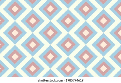Ikat ethnic seamless pattern. Abstract background for textile design, wallpaper, surface textures, Boho style,carpet,clothing,wrapping,Batik,fabric,sarong,Vector illustration embroidery style. EPS 10.