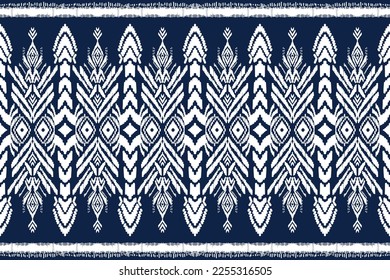 Ikat ethnic seamless pattern. Abstract ogee textured background. Design for  wallpaper, carpet, clothing. Traditional bohemian vector, embroidery pattern.