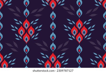 Ikat ethnic seamless pattern. Abstract  vector native and ikat geometric pattern design for textile, wallpaper, carpet, clothing,decorative and illustration  
