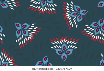 Ikat ethnic seamless pattern. Abstract  vector native and ikat geometric pattern design for textile, wallpaper, carpet, clothing,decorative and illustration  
