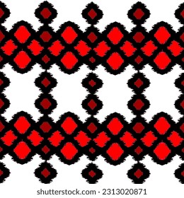 ikat ethnic seamless pattern. abstract ogee textured background for textile, wallpaper