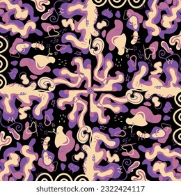 ikat ethnic seamless pattern. abstract ogee textured background for textile, wallpaper