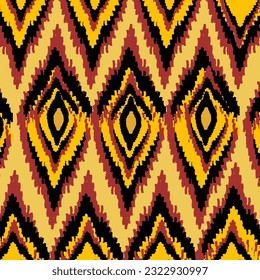 ikat ethnic seamless pattern. abstract ogee textured background for textile, wallpaper