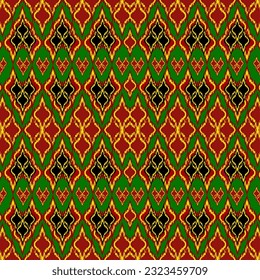ikat ethnic seamless pattern. abstract ogee textured background for textile, wallpaper