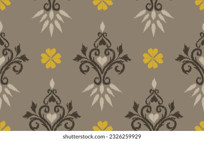 Ikat ethnic seamless pattern. Abstract  vector native and ikat geometric pattern design for textile, wallpaper, carpet, clothing,decorative and illustration  