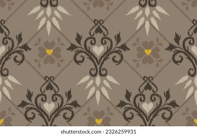 Ikat ethnic seamless pattern. Abstract  vector native and ikat geometric pattern design for textile, wallpaper, carpet, clothing,decorative and illustration  
