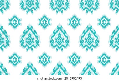 Patrón inestable de la etnia ikat. Moqueta de tela azteca mandala adorno boho chevron decoración textil papel de pared. Antecedentes del vector tradicional del bordado del pavo tribal africano indio.