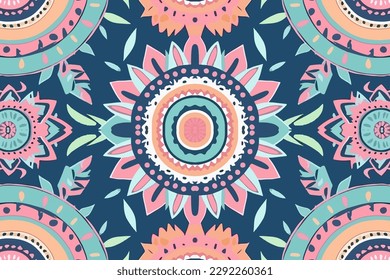 Patrón inestable de la etnia ikat. Tela azteca estilo mandalas. Resumen tradicional folk ornamentado elegante vintage lujoso retro moderno minimalista para textura textil fondo fondo papel tapiz.