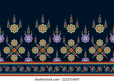Ikat ethnic seamless pattern decoration design. Aztec fabric carpet boho mandalas textile home decor wallpaper. Ikkat tribal native motif ornaments Hungarian traditional embroidery vector background 