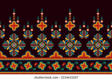 El diseño de la decoración de los patrones étnicos Ikat es impecable. Moqueta de tela azteca con mandalas textil decoración de fondo. Ornamentos con motivos indígenas tribales de Ikkat fondo vectorial de bordado tradicional húngaro 