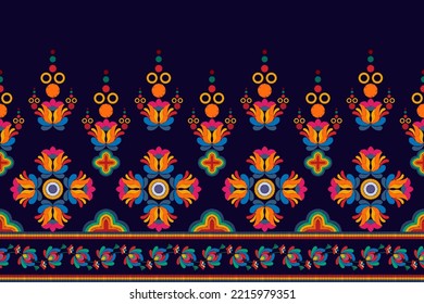 Ikat ethnic seamless pattern decoration design. Aztec fabric carpet boho mandalas textile home decor wallpaper. Tribal native motif ornaments traditional embroidery vector Hungarian polish Moravian.