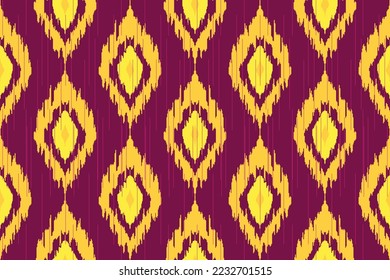 Ikat ethnic seamless pattern decoration design. Aztec fabric carpet boho mandalas textile decor wallpaper. Tribal native motif ornaments African American folk Indian traditional embroidery vector.