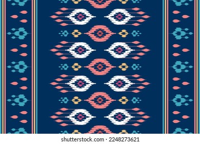 Ikat ethnic seamless pattern decoration design. Tribal native motif ornaments African American folk traditional embroidery vector. Aztec fabric carpet boho mandalas textile wallpaper 
