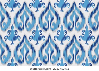 Ikat ethnic seamless pattern decoration design. Aztec fabric carpet boho mandalas textile wallpaper. Tribal native motif African Indian turkey American traditional embroidery vector background 