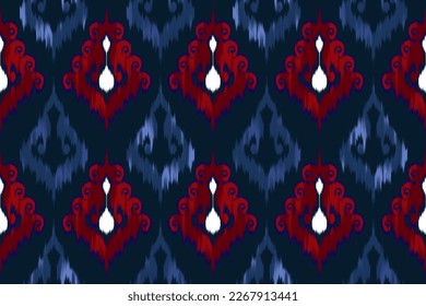 Ikat ethnische nahtlose Muster Dekoration Design. Aztekteppich boho mandalas Tapete aus Spinnstoffen. Stammes einheimisches Motiv Afrikanischer Truthahn Amerikanischer traditioneller Stickereihintergrund 