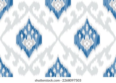 Ikat ethnic seamless pattern decoration design. Aztec fabric carpet boho mandalas textile wallpaper. Tribal native motif African Indian turkey American traditional embroidery vector background 