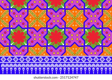 Ikat ethnic seamless pattern decorative design. Tribal, motif, batik, Aztec fabric carpet boho mandalas textile decor wallpaper.  Native decoration traditional geometric graphic design ornament,carpet
