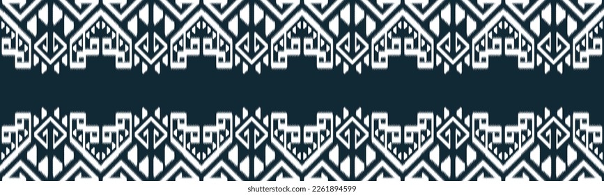 Diseño del patrón Ikat Étnico de Seamless en vertical tribal. Textura vectorial tribal geomática. Figura bordado tribal. ilustración vectorial de fondo Se puede cambiar el color de fondo EP.33.Design 