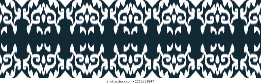 Diseño del patrón Ikat Étnico de Seamless en vertical tribal. Textura vectorial tribal geomática. Figura bordado tribal. ilustración vectorial de fondo Se puede cambiar el color de fondo EP.34.Design 
