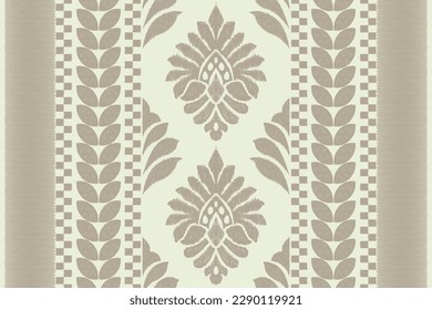 Ikat ethnic seamless pattern design Aztec fabric boho mandalas textile wallpaper tribal native motive carpet ornaments African American Indian folk embroidery vector