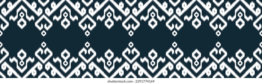 Diseño del patrón Ikat Étnico de Seamless en vertical tribal. Textura vectorial tribal geomática. Figura bordado tribal. ilustración vectorial de fondo Se puede cambiar el color de fondo EP.69.Design 