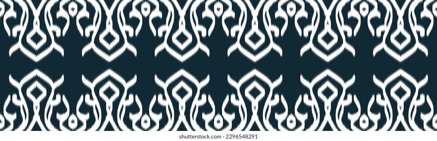 Diseño del patrón Ikat Étnico de Seamless en vertical tribal. Textura vectorial tribal geomática. Figura bordado tribal. ilustración vectorial de fondo Se puede cambiar el color de fondo EP.77.Design 