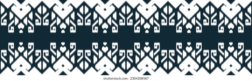 Diseño del patrón Ikat Étnico de Seamless en vertical tribal. Textura vectorial tribal geomática. Figura bordado tribal. ilustración vectorial de fondo Se puede cambiar el color de fondo EP.84.Design 