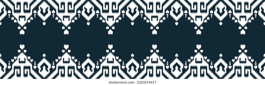Ikat Ethnic Seamless Pattern Design in tribalt vertical. Geomatirc tribal vector texture. Figure tribal embroidery. backgroud Vector illustration EP.97.background color can be changedDesign 