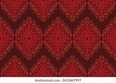 Ikat ethnic seamless pattern design. Aztec fabric carpet mandala ornament native boho chevron textile decoration wallpaper. Tribal turkey African Indian traditional embroidery,vector, Editable stroke.