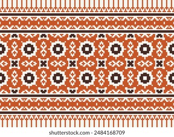 Ikat ethnic seamless pattern design. Aztec fabric carpet mandala ornaments textile decorations wallpaper. Tribal boho native ethnic turkey traditional embroidery vector background