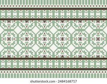 Ikat ethnic seamless pattern design. Aztec fabric carpet mandala ornaments textile decorations wallpaper. Tribal boho native ethnic turkey traditional embroidery vector background