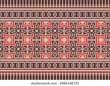 Ikat ethnic seamless pattern design. Aztec fabric carpet mandala ornaments textile decorations wallpaper. Tribal boho native ethnic turkey traditional embroidery vector background