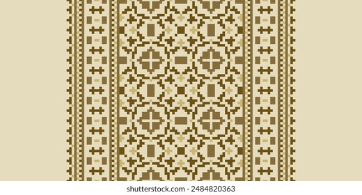 Ikat ethnic seamless pattern design. Aztec fabric carpet mandala ornaments textile decorations wallpaper. Tribal boho native ethnic turkey traditional embroidery vector background