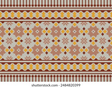 Ikat ethnic seamless pattern design. Aztec fabric carpet mandala ornaments textile decorations wallpaper. Tribal boho native ethnic turkey traditional embroidery vector background