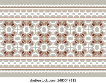 Ikat ethnic seamless pattern design. Aztec fabric carpet mandala ornaments textile decorations wallpaper. Tribal boho native ethnic turkey traditional embroidery vector background
