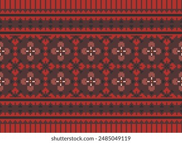 Ikat ethnic seamless pattern design. Aztec fabric carpet mandala ornaments textile decorations wallpaper. Tribal boho native ethnic turkey traditional embroidery vector background