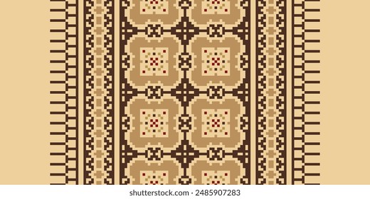 Ikat ethnic seamless pattern design. Aztec fabric carpet mandala ornaments textile decorations wallpaper. Tribal boho native ethnic turkey traditional embroidery vector background