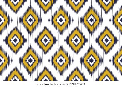 Ikat ethnic seamless pattern. Geometric tribal striped traditional. Design for background,carpet,wallpaper,clothing,wrapping,batik,fabric,Vector illustration.embroidery style.