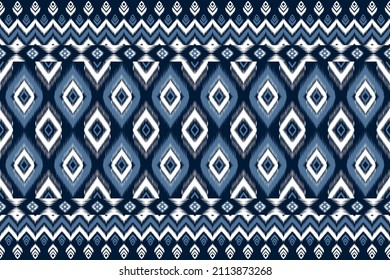 Ikat ethnic seamless pattern. Geometric tribal striped traditional. Design for background,carpet,wallpaper,clothing,wrapping,batik,fabric,Vector illustration.embroidery style.