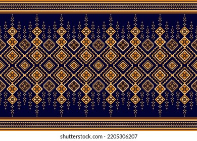 Ikat ethnic seamless pattern home decoration design. Aztec fabric carpet boho mandalas textile decor wallpaper. Tribal native tatreez motif decorative traditional embroidery vector background 