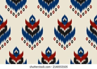 Ikat ethnic seamless pattern traditional. Design for background, wallpaper, illustration, textile, fabric, clothing, batik, carpet, embroidery.