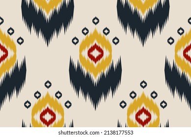 Ikat ethnic seamless pattern in tribal. Design for background, wallpaper, vector illustration, fabric, clothing, carpet, embroidery.