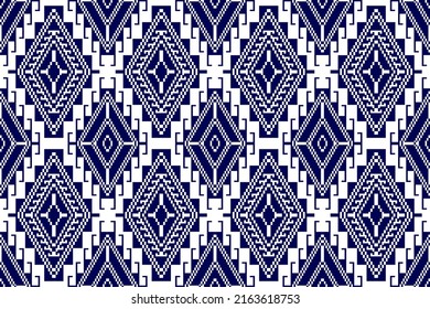 Ikat ethnic seamless textile pattern design. Tribal boho native textile turkey traditional embroidery vector background. Aztec abstract fabric carpet mandala textile ornaments decorations wallpaper.