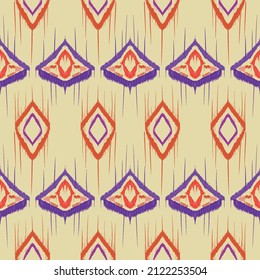 Ikat Ethnic semless abstract patternt background.folk embroidery, native ikat fabric. Aztec art ornament print. Design for fabric and carpet, wallpaper, clothing, wrapping, textile, tissue, decorative