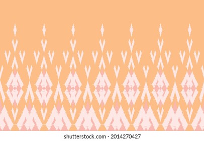Ikat, ethnischer quadratischer Designhintergrund. Nahtlose Muster in Stamm, Folklorebestickerei, pastellfarbene, süße Farbkunst. Design für Teppich, Tapete, Kleidung, Umhüllung, Stoff, Deckel.