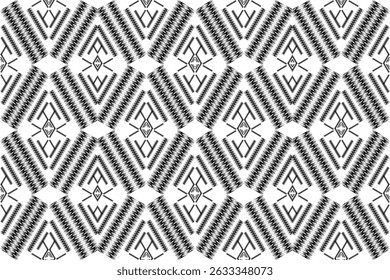 Ikat Etnia listras fundo. Bordados astecas tribais Africano padrão folclórico. Ornamento geométrico tradicional Motif. Design de padrão nativo para roupas, tecidos, têxteis, impressão, embalagem