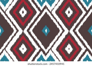 Ikat Ethnic Traditional Orientation Tribal Seamless Pattern for Print. Textile Patterns Moroccan, Batik, Indian, Motif, Boho, Damask, Folk. Textile Patterns for Print, Clothing, Scarf. Ajrakh Pattern.