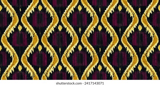 Ikat ethnic tribal,  Ethnic Ikat abstract background.boho colors seamless wallpaper. Motif ethnic handmade seamless.Illustration for greeting cards, printing and other design project.