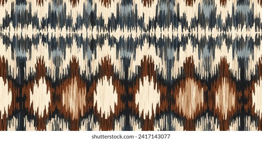 Ikat ethnic tribal,  Ethnic Ikat abstract background.boho colors seamless wallpaper. Motif ethnic handmade seamless.Illustration for greeting cards, printing and other design project.